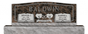 Slant Marker With Granite Base Panel